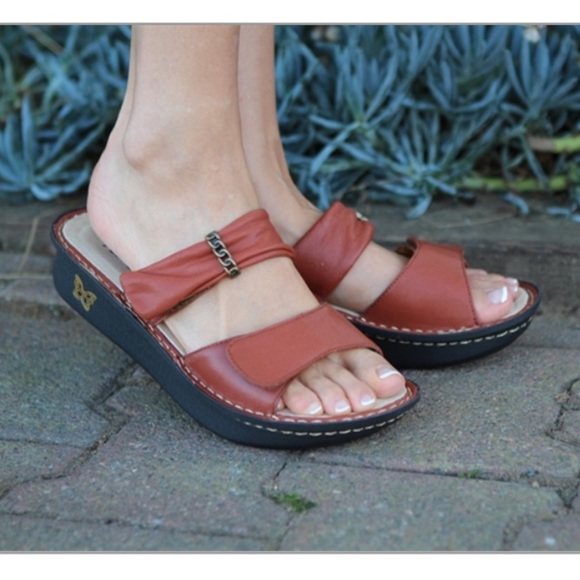 Alegria Shoes - Alegria Karmen Leather Slip On Sandals Size 41